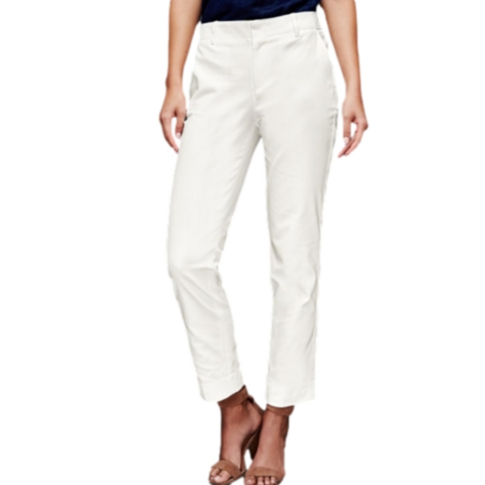 Gap white Beach Vacation‎ slim cropped pants Size 12